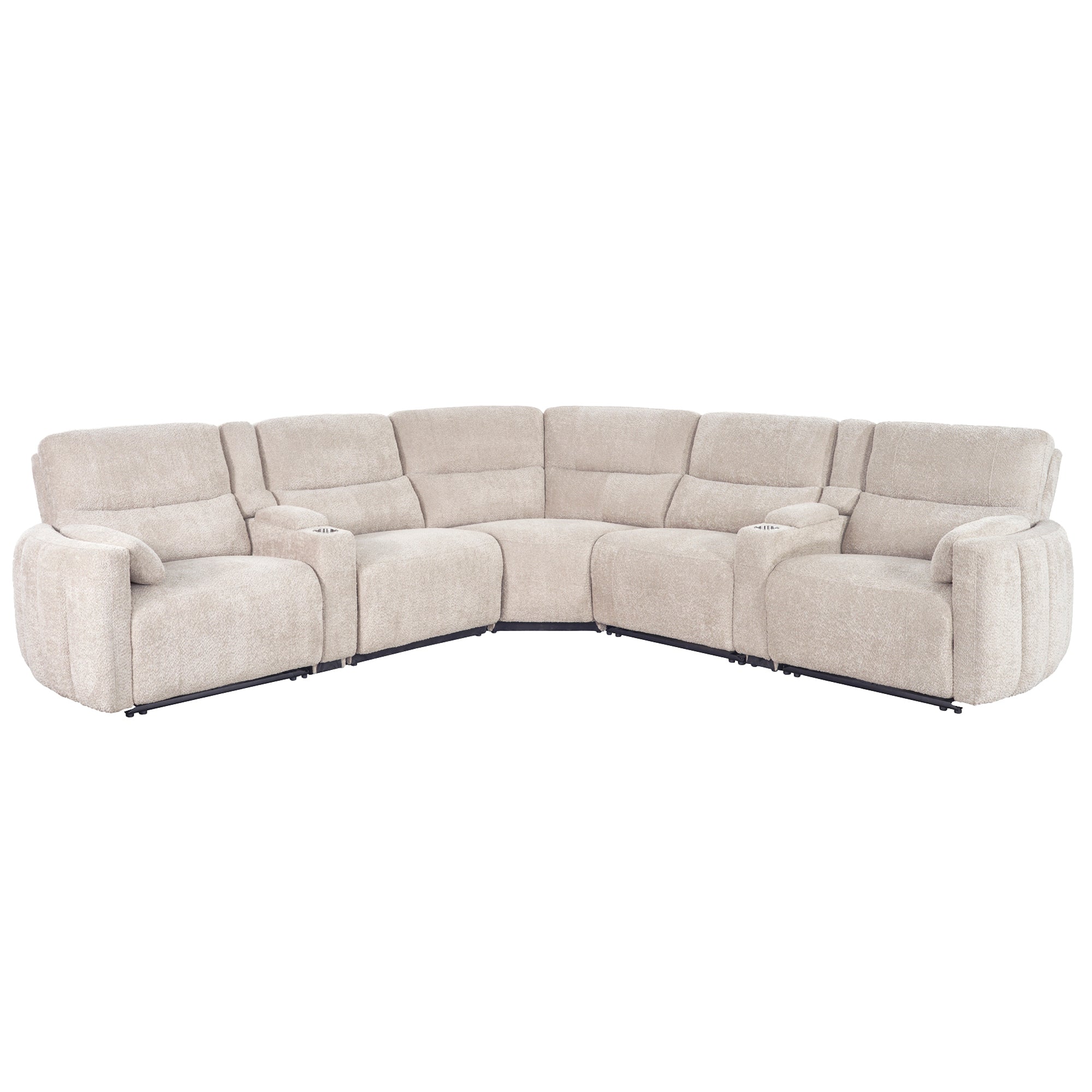 MODESTO - BUTTERCREAM 7pc Modular Power Reclining Sectional with Power Adjustable Headrests