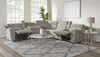 RICHLAND - BRISTOL GREY 7pc Modular Power Reclining Sectional with Power Adjustable Headrests