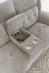 RICHLAND - BRISTOL GREY Power Console Loveseat with Power Headrests