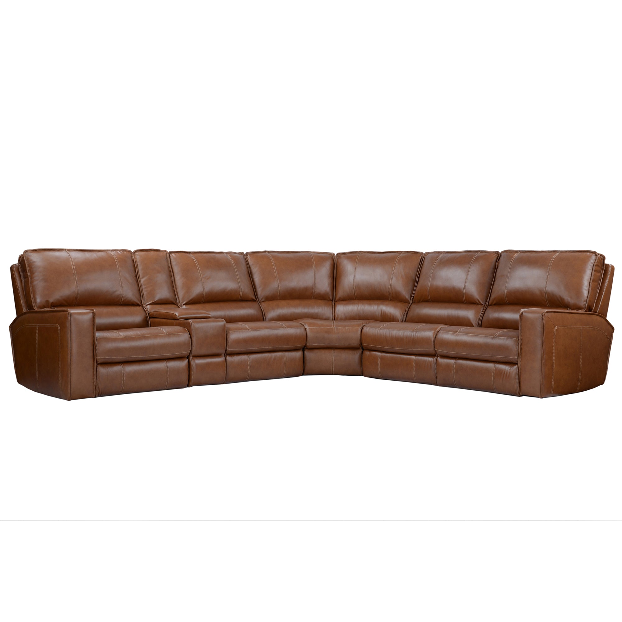ROCKFORD - VERONA SADDLE 6pc Modular Power Reclining Sectional with Power Adjustable Headrests