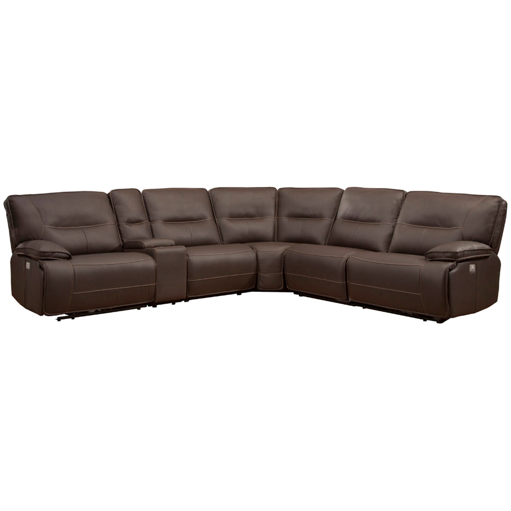SPARTACUS - CHOCOLATE 6pc Modular Power Reclining Sectional with Power Adjustable Headrests