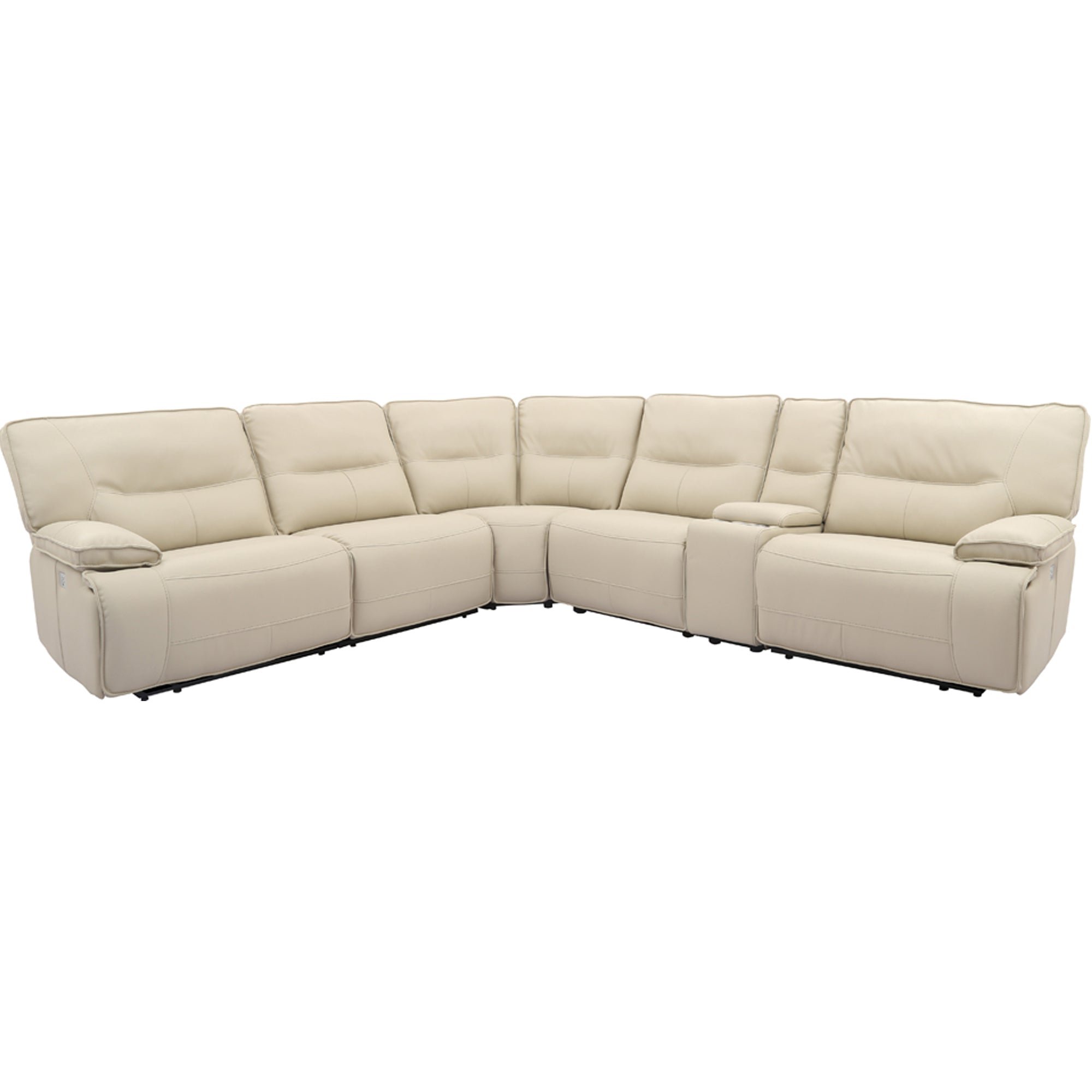 SPARTACUS - OYSTER 6pc Modular Power Reclining Sectional with Power Adjustable Headrests