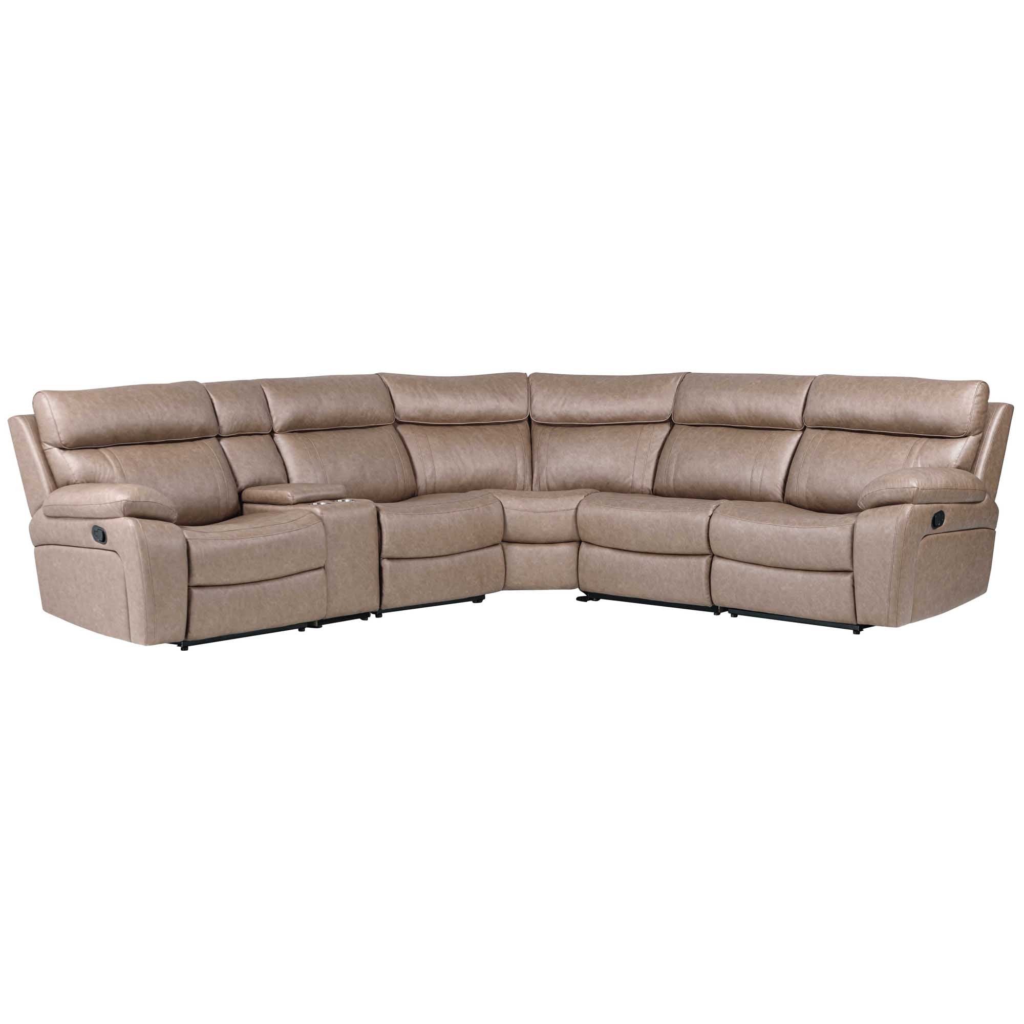 THEON - STOKES TOFFEE 6pc Modular Reclining Sectional