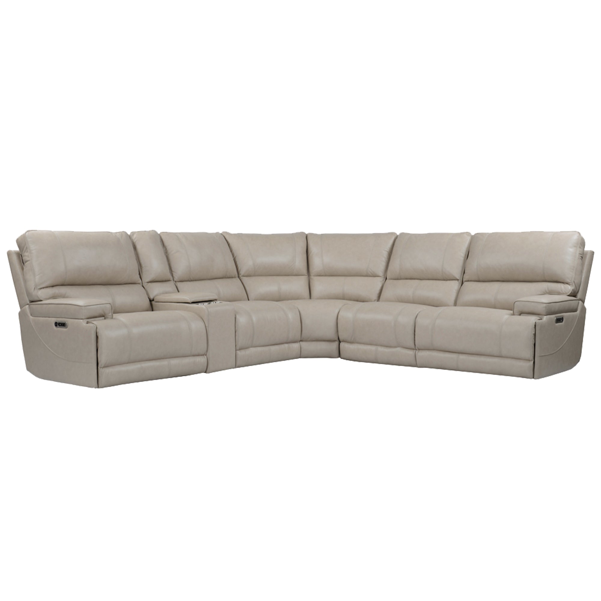 WHITMAN - VERONA LINEN Powered By FreeMotion 6pc Modular Power Reclining Sectional with Adjustable Headrests