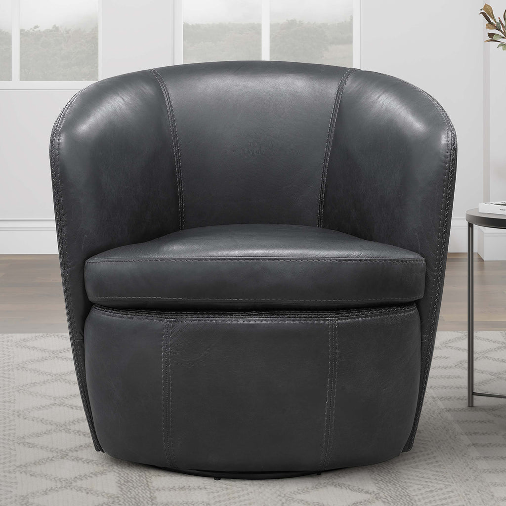 BAROLO - VINTAGE SLATE Swivel Club Chair - Parker House Furniture