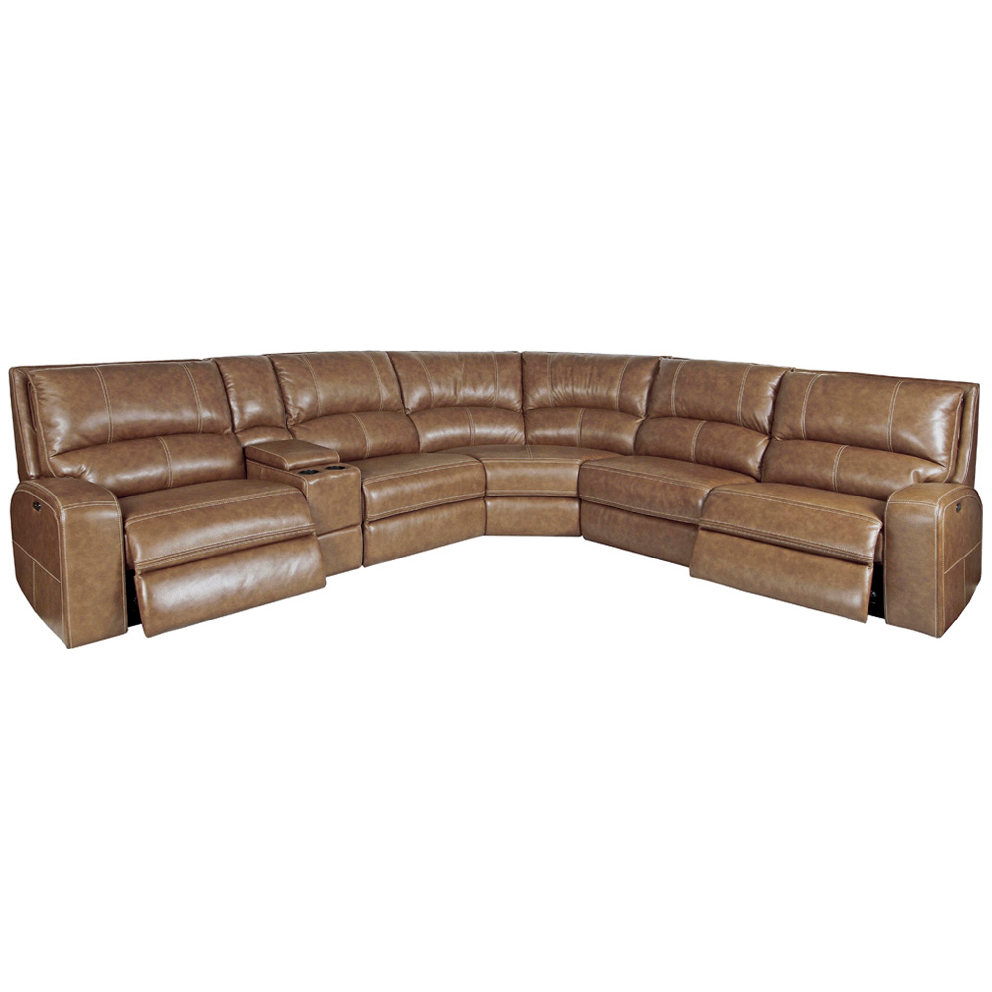 SWIFT - BOURBON 6pc Modular Power Reclining Sectional with Power Adjustable Headrests