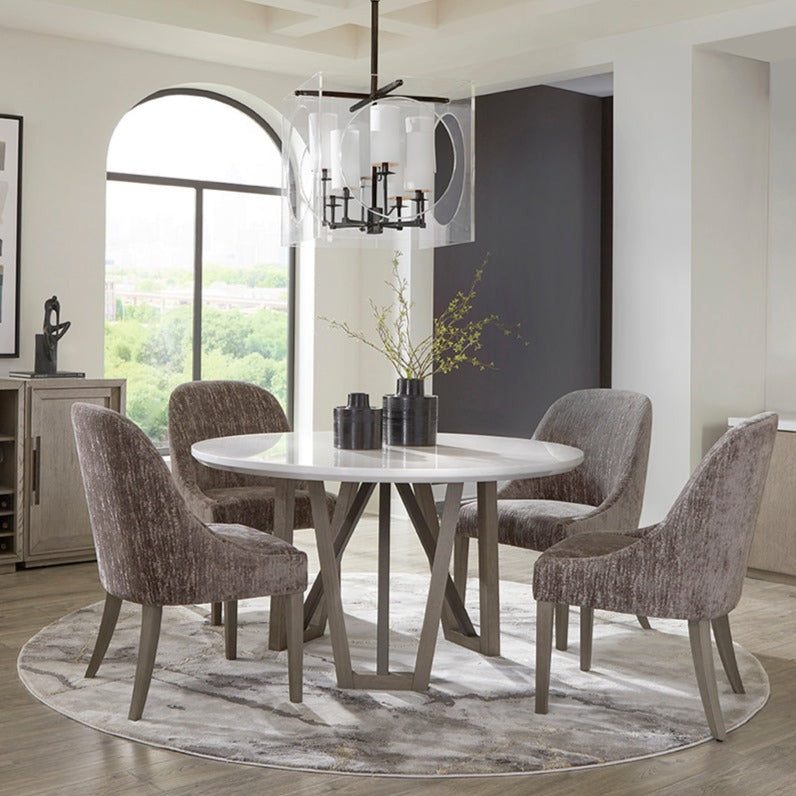 Pure Modern Dining 54 In Round Table W Wood Base Parker House Furniture