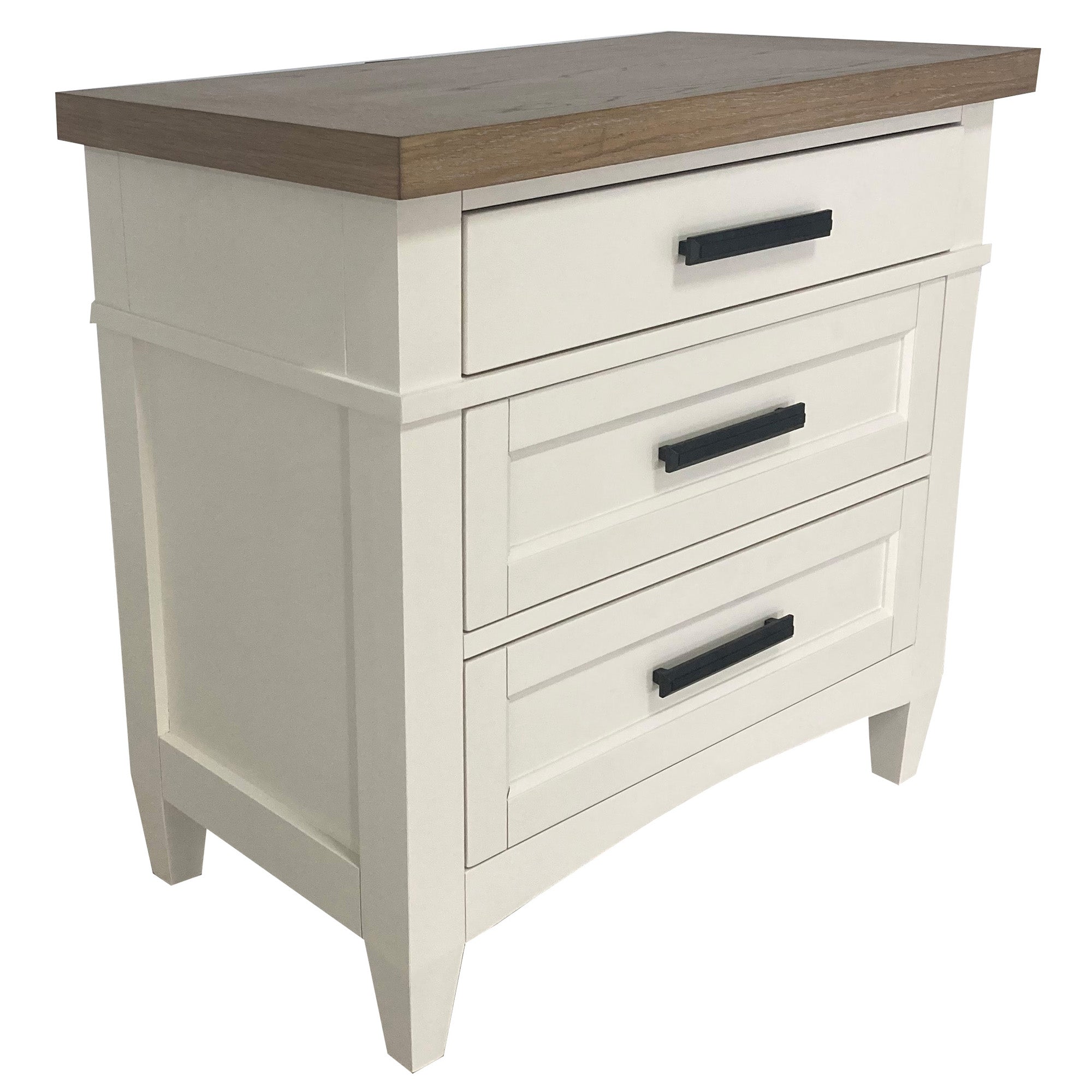 AMERICANA MODERN BEDROOM 3 Drawer Nightstand with Charging Station ...