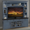 AMERICANA MODERN - DENIM 92 in. TV Console with Hutch, Backpanel and LED Lights