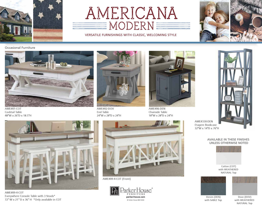AMERICANA MODERN COTTON Chairside Table Parker House