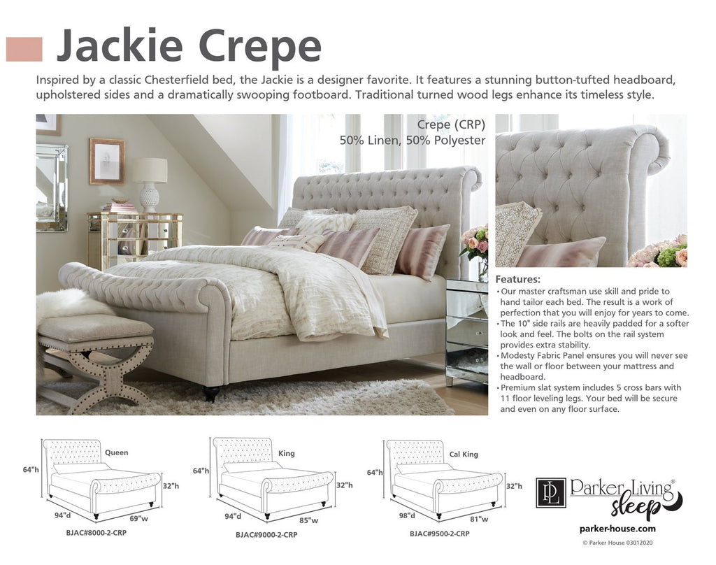 Jackie crepe tufted clearance bed