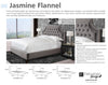 JASMINE - FLANNEL King Bed 6/6 (Grey)
