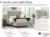JACOB - LUXE LIGHT GREY Queen Footboard and Rails 5/0
