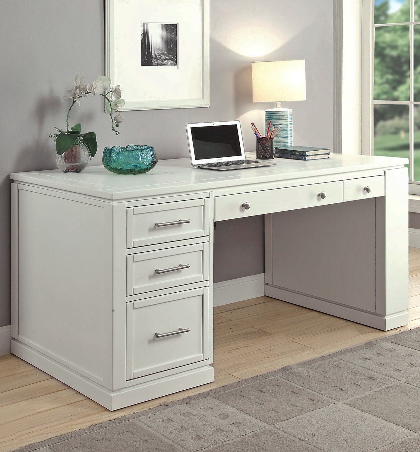 CATALINA 2-piece 60 in. Writing Desk with PWR Ctr and USB
