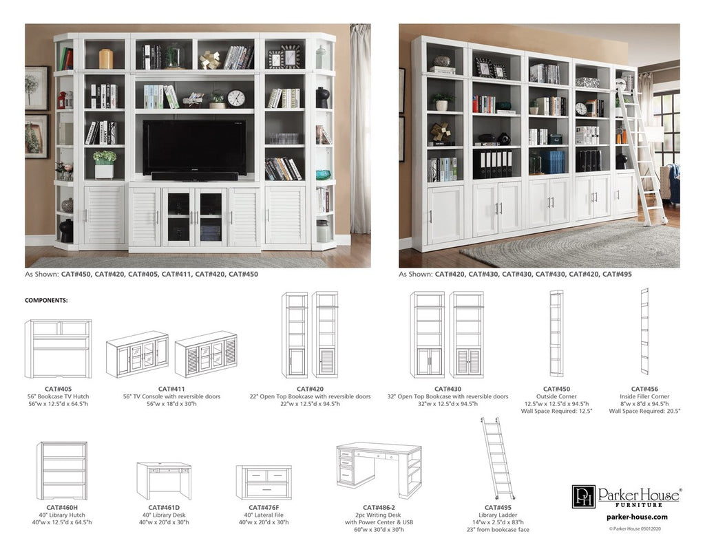 Catalina modular bookcase wall sale by parker house