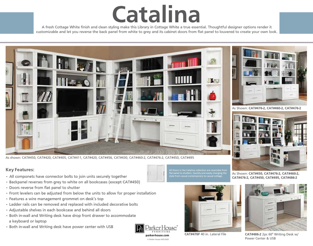 CATALINA 6pc Workspace Library Wall - Parker House Furniture