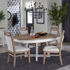 AMERICANA MODERN DINING 48-66" Round Dining Table and 4 Upholstered Chairs