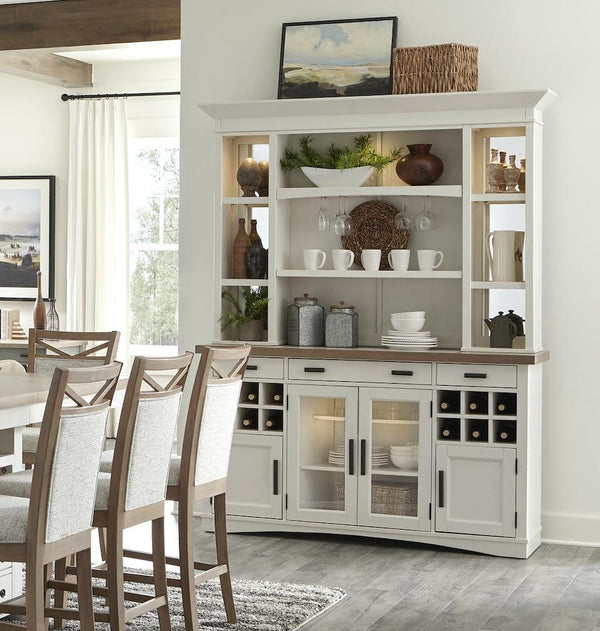 AMERICANA MODERN DINING 2pc 69 in. Buffet / Display Hutch with quartz ...