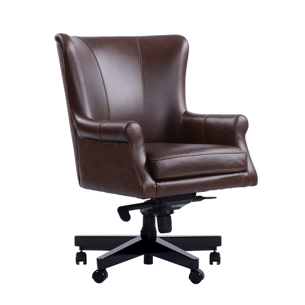 DC#129-VBR - VERONA BROWN Leather Desk Chair - Parker House Furniture