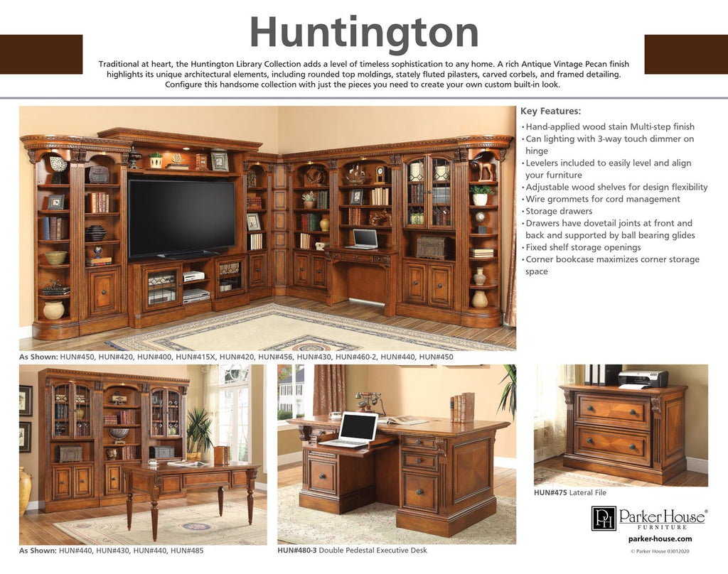 HUNTINGTON Expandable Bridge, Shelf & Backpanel - Parker House