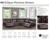 ECLIPSE - FLORENCE BROWN Power Right Arm Facing Recliner