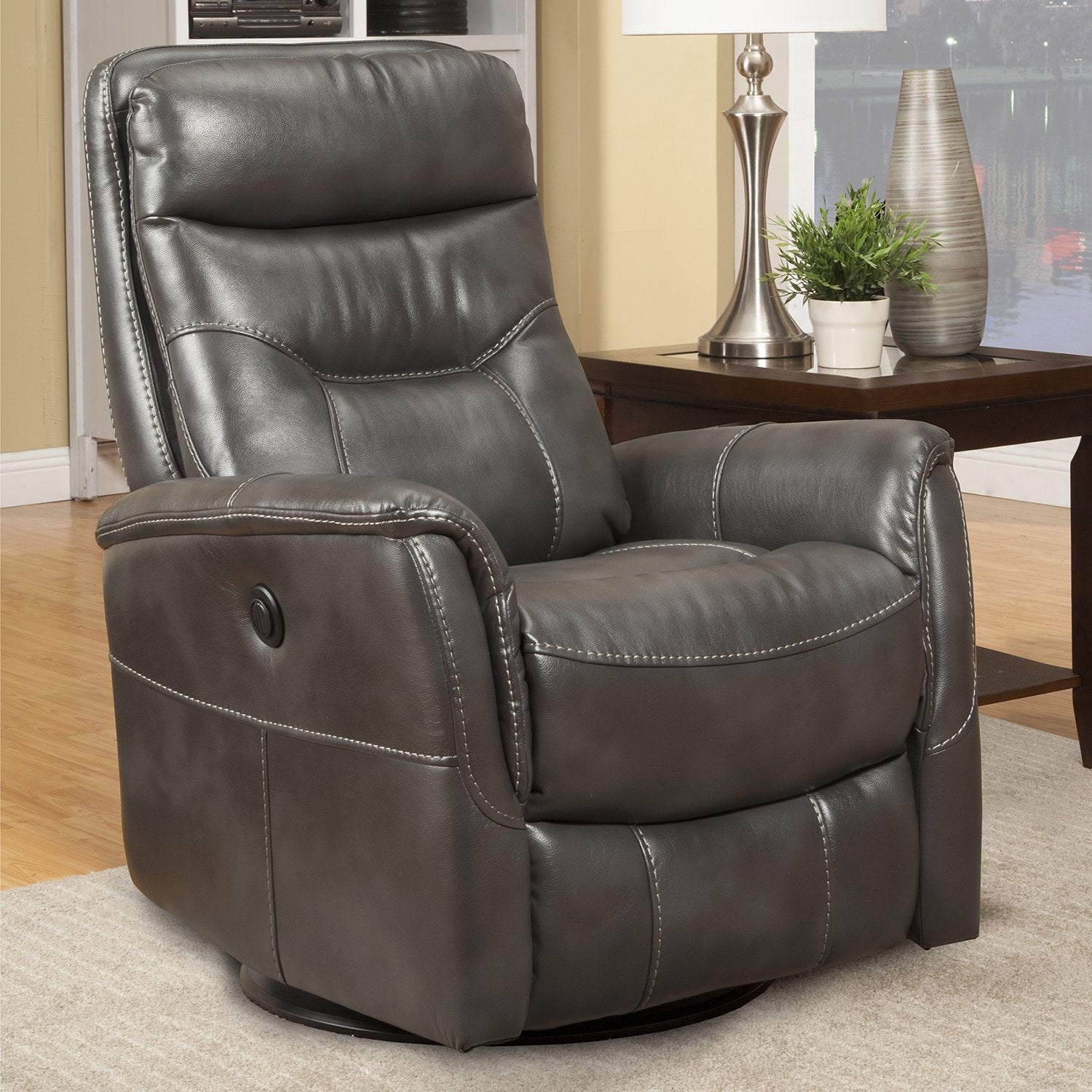 Simeon Collection Gemini Power Lift Recliner with Power Headrest in Capri  Silver