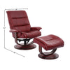 KNIGHT - ROUGE Manual Reclining Swivel Chair and Ottoman