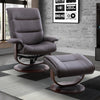 KNIGHT - CHOCOLATE Manual Reclining Swivel Chair and Ottoman