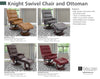 KNIGHT - ROBUST Manual Reclining Swivel Chair and Ottoman