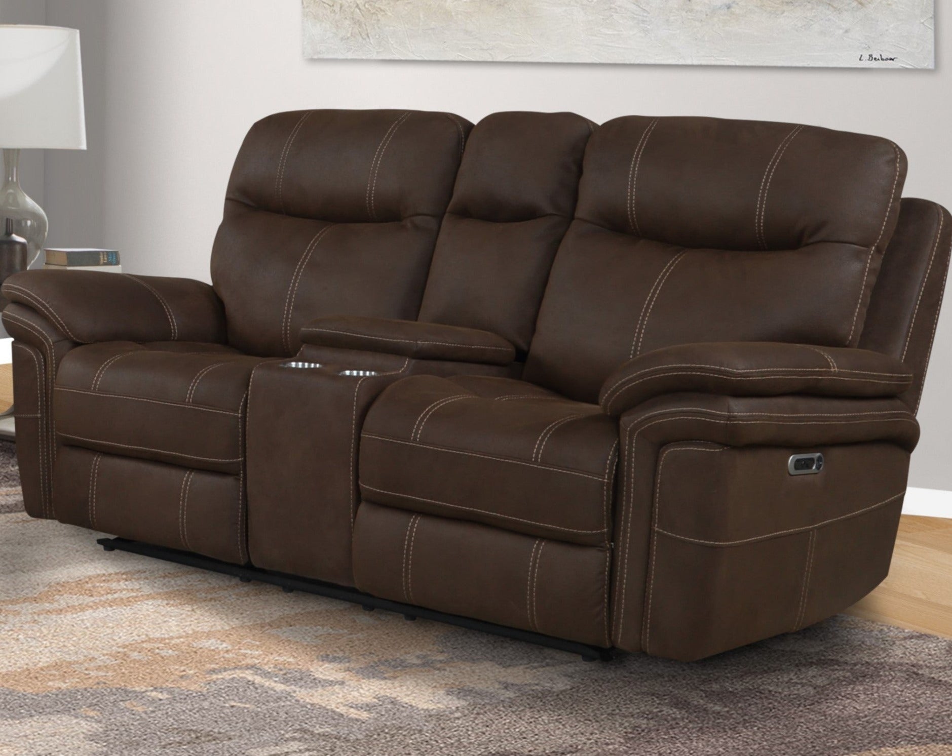 MASON - DARK KAHLUA Power Console Loveseat - Parker House Furniture