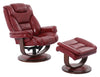 MONARCH - ROUGE Manual Reclining Swivel Chair and Ottoman