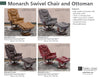 MONARCH - BUTTERSCOTCH Manual Reclining Swivel Chair and Ottoman