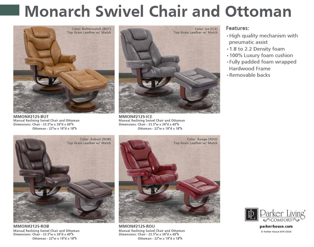 Busch manual recliner with best sale ottoman