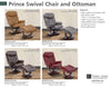 PRINCE - ICE Manual Reclining Swivel Chair and Ottoman