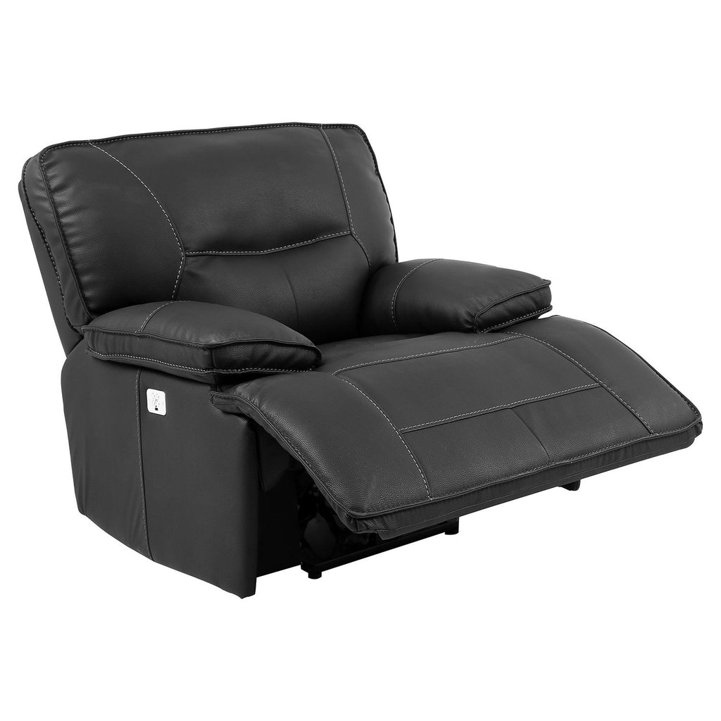 FALK spalo FA アラバマ Spartacus Black Dual Power Reclining Sofa with Power