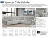 SPENCER - TIDE PEBBLE Power Right Arm Facing Recliner