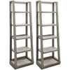PURE MODERN Pair of Angled Etagere Bookcase Piers