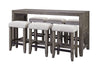 TEMPE - GREY STONE Everywhere Console with 6 Stools